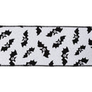 4" Wired Ribbon | Glittered Bats w/ Black Backing | 10 Yard Roll
