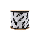 4" Wired Ribbon | Glittered Bats w/ Black Backing | 10 Yard Roll