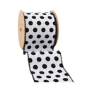 4" Wired Ribbon | Glittered Dots w/ Black Backing | 10 Yard Roll