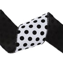 4" Wired Ribbon | Glittered Dots w/ Black Backing | 10 Yard Roll