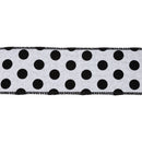 2 1/2" Wired Ribbon | Glittered Dots w/ Black Backing | 10 Yard Roll