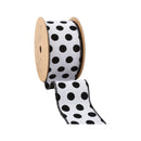 2 1/2" Wired Ribbon | Glittered Dots w/ Black Backing | 10 Yard Roll