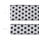 2 1/2" Wired Ribbon | Glittered Dots w/ Black Backing | 10 Yard Roll