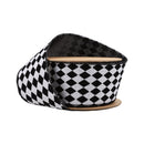 2 1/2" Wired Ribbon | Glittered Diamonds w/ Black Backing | 10 Yard Roll