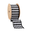 2 1/2" Wired Ribbon | Glittered Diamonds w/ Black Backing | 10 Yard Roll