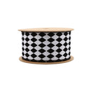 2 1/2" Wired Ribbon | Glittered Diamonds w/ Black Backing | 10 Yard Roll