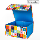 8" x 8" x 4" Collapsable Gift Box w/ 2-pcs White Tissue Paper & Magnetic Square Flap Lid | Square Blocking