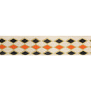 2 1/2" Wired Ribbon | Black and Orange Diamond with Gold Glitter Pattern | 10 Yard Spool