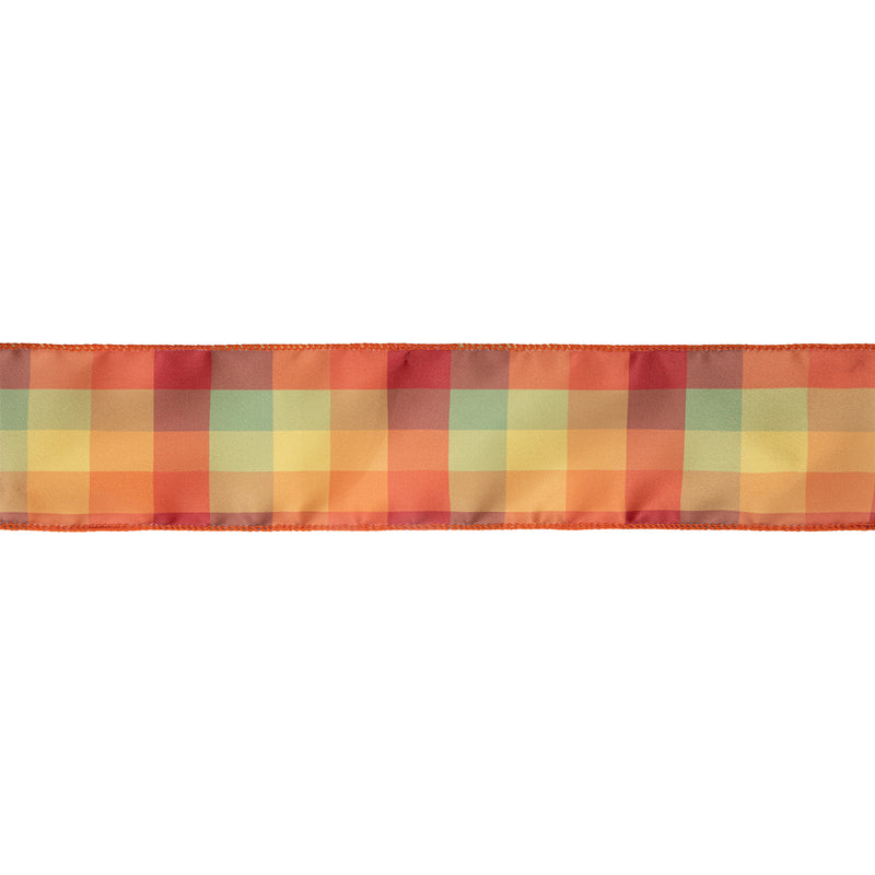 2 1/2" Wired Ribbon | Autumn Plaid | 10 Yard Spool
