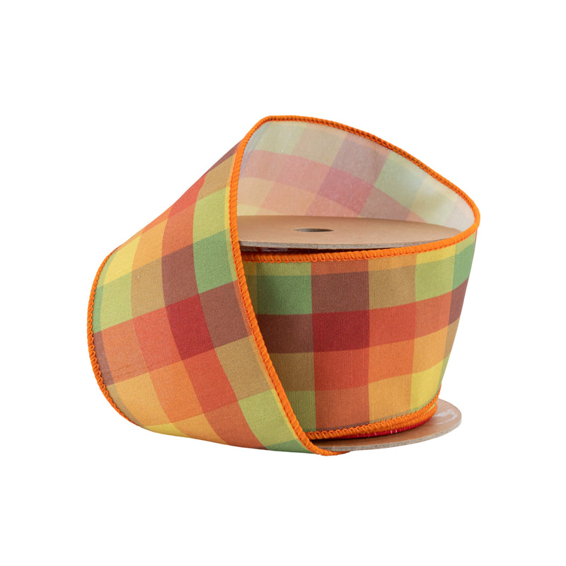 2 1/2" Wired Ribbon | Autumn Plaid | 10 Yard Spool