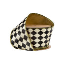 2 1/2" Wired Ribbon | Black and Gold Harlequin with Gold Backing | 10 Yard Spool