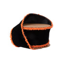2 1/2" Wired Ribbon | Black with Orange Fuzzy Edge | 10 Yard Roll