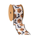 2 1/2" Wired Ribbon | Scary Pumpkin and Bats | 10 Yard Roll