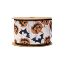 2 1/2" Wired Ribbon | Scary Pumpkin and Bats | 10 Yard Roll