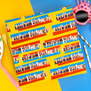 8" x 8" x 4" Collapsable Gift Box w/ 2-pcs White Tissue Paper & Magnetic Square Flap Lid | Colorful Happy Birthday