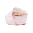 2 1/2" Wired Ribbon | Pink/White Woven | 10 Yard Roll