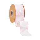 2 1/2" Wired Ribbon | Pink/White Woven | 10 Yard Roll