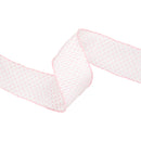 2 1/2" Wired Ribbon | Pink/White Woven | 10 Yard Roll