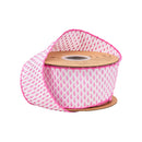 2 1/2" Wired Ribbon | Pink/White Woven | 10 Yard Roll