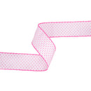 2 1/2" Wired Ribbon | Pink/White Woven | 10 Yard Roll