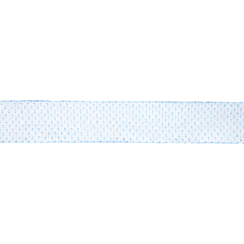 2 1/2" Wired Ribbon | Blue/White Woven | 10 Yard Roll