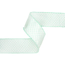 2 1/2" Wired Ribbon | Green/White Woven | 10 Yard Roll