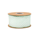 2 1/2" Wired Ribbon | Green/White Woven | 10 Yard Roll
