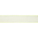 2 1/2" Wired Ribbon | Lime Green/White Woven | 10 Yard Roll