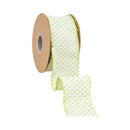 2 1/2" Wired Ribbon | Lime Green/White Woven | 10 Yard Roll