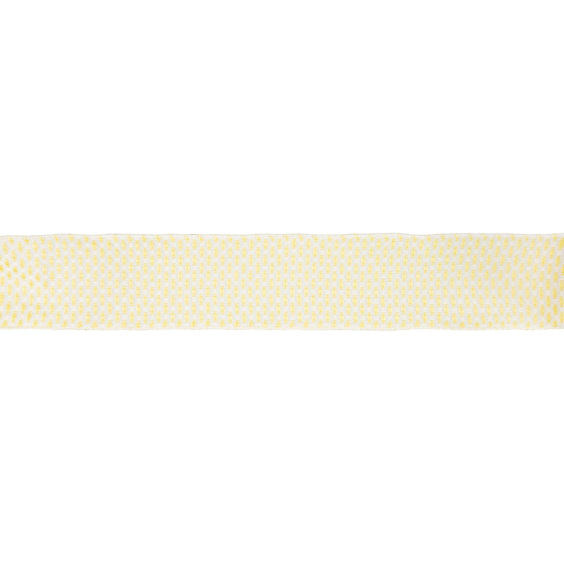 2 1/2" Wired Ribbon | Yellow/White Woven | 10 Yard Roll