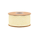 2 1/2" Wired Ribbon | Yellow/White Woven | 10 Yard Roll