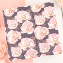 8" x 8" x 4" Collapsable Gift Box w/ 2-pcs White Tissue Paper & Magnetic Square Flap Lid | Elegant Floral