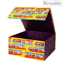 8" x 8" x 4" Collapsable Gift Box w/ 2-pcs White Tissue Paper & Magnetic Square Flap Lid | Colorful Happy Birthday