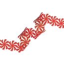 1 1/2" Ultrasonic Trim | Peppermint Red Glitter | 10 Yard Roll