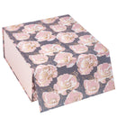 8" x 8" x 4" Collapsable Gift Box w/ 2-pcs White Tissue Paper & Magnetic Square Flap Lid | Elegant Floral