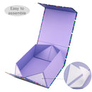 8" x 8" x 4" Collapsable Gift Box w/ 2-pcs White Tissue Paper & Magnetic Square Flap Lid | Colorful Polka Dot