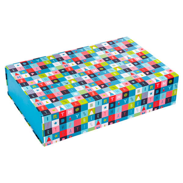 20.7" x 13.6" x 5" Collapsable Gift Box w/ 2-pcs White Tissue Paper & Magnetic Square Flap Lid | Square Blocking