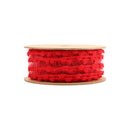 1 1/2" Wired Ribbon | Red Four Row Pom Pom | 10 Yard Roll