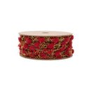 3/8" Tinsel Pom-Pom | Red | 10 Yard Roll