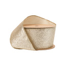 2 1/2" Wired Ribbon | Gold Glitter | 10 Yard Roll