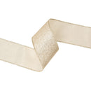 2 1/2" Wired Ribbon | Gold Glitter | 10 Yard Roll