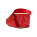 4" Wired Ribbon | Red Scattered Sequins | 10 Yard Roll