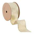 2 1/2" Wired Ribbon | Gold Metallic Pleated | 10 Yard Roll