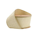 2 1/2" Wired Ribbon | Gold Metallic Pleated | 10 Yard Roll