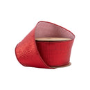 2 1/2" Wired Ribbon | Red Metallic Pleated | 10 Yard Roll