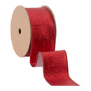 2 1/2" Wired Ribbon | Red Metallic Pleated | 10 Yard Roll