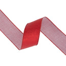 2 1/2" Wired Ribbon | Red Metallic Pleated | 10 Yard Roll