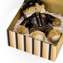 8" x 8" x 4" Collapsable Gift Box w/ 2-pcs White Tissue Paper & Magnetic Square Flap Lid | Classic Stripe