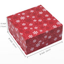8" x 8" x 4" Collapsable Holiday Gift Box w/ 2-pcs White Tissue Paper & Magnetic Square Flap Lid | Red Snowflake