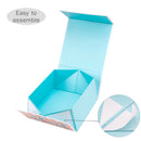 8" x 8" x 4" Collapsable Gift Box w/ 2-pcs White Tissue Paper & Magnetic Square Flap Lid | Yellow Floral